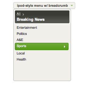 iPod style menu